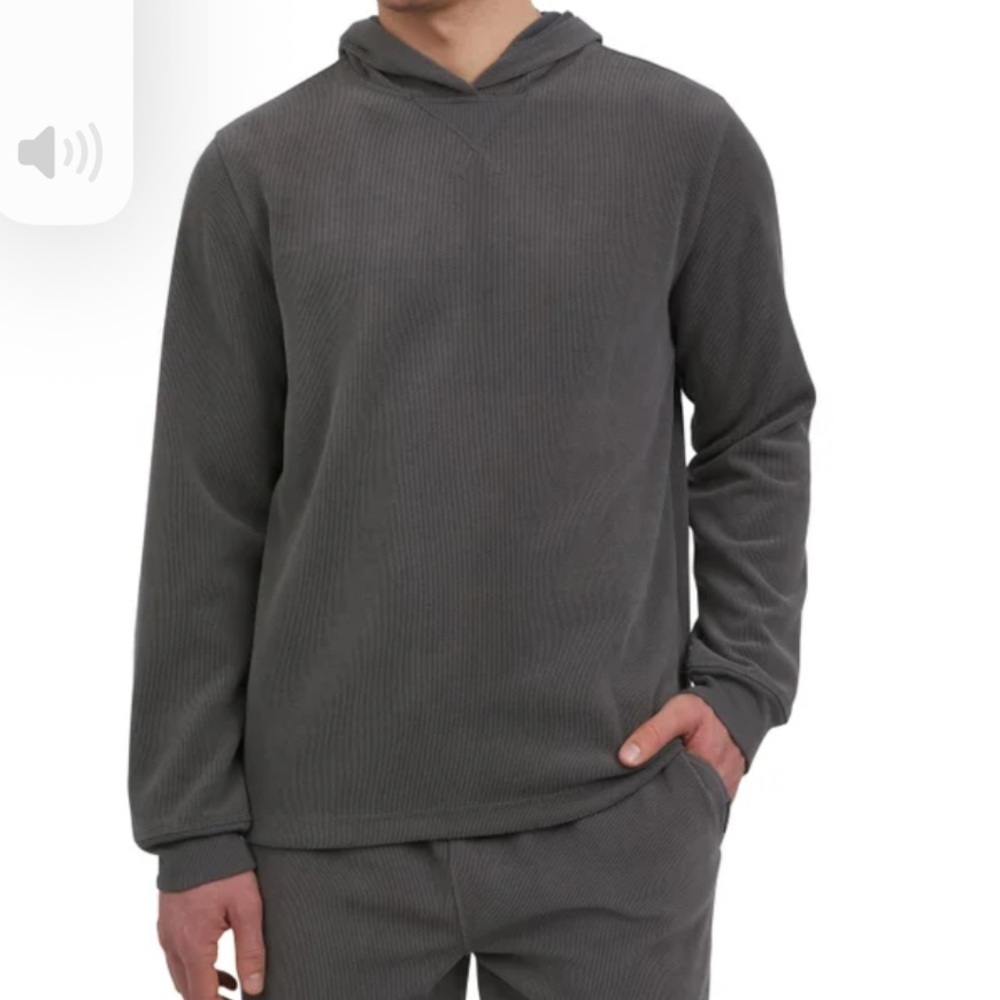 GAP Men's Charcoal Textured Hoodie